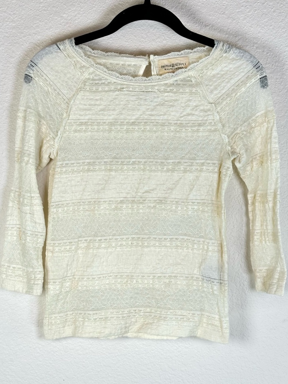 Denim & Supply Ralph Lauren Lace Fairycore Edwardian Boho Prairie Romantic Top